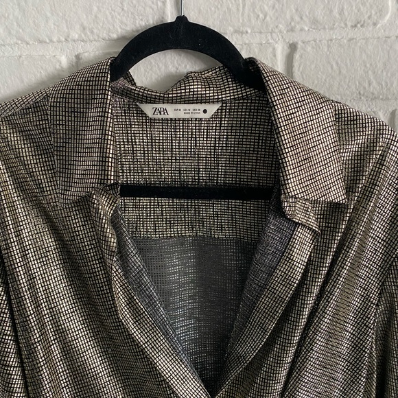 Zara Metallic Gold Shirt - Picture 5 of 7